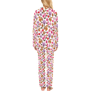 Squirrel Pattern Print Design 02 Women's Long Pajama Set