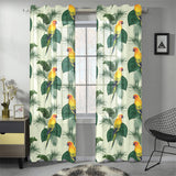 Beautiful parrot palm leaves pattern Gauze Curtain