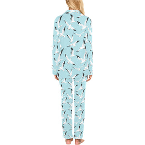 Seagull Pattern Print Design 01 Women's Long Pajama Set