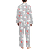 Cute polar bear christmas snow pattern Men's Long Pajama Set