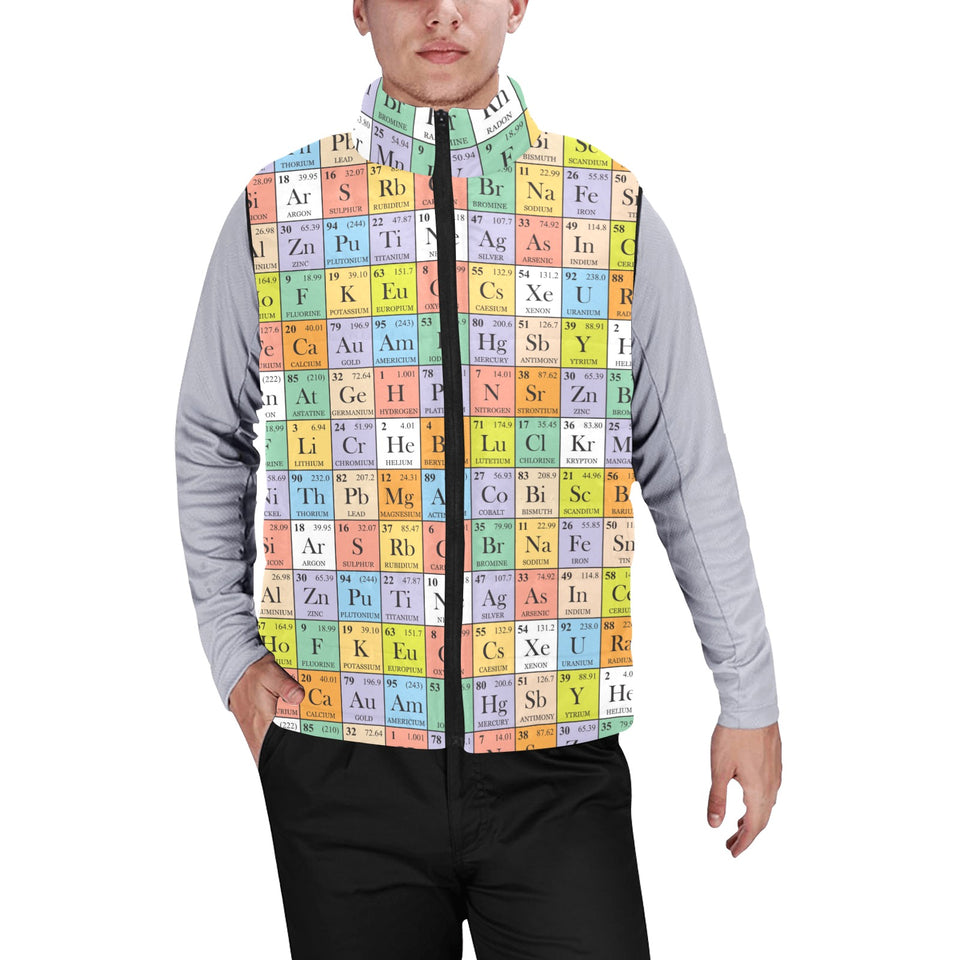Chemistry Periodic Table Pattern Print Design 01 Men's Padded Vest