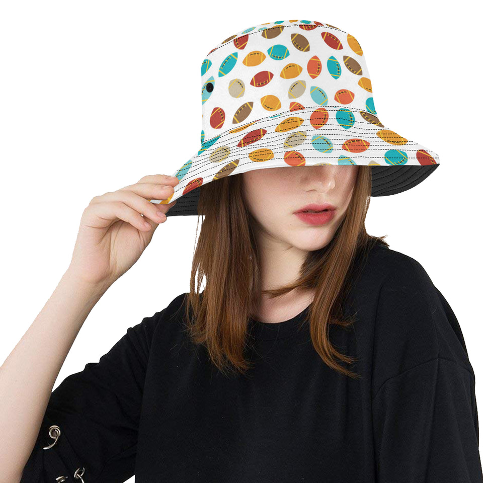 Colorful american football ball pattern Unisex Bucket Hat