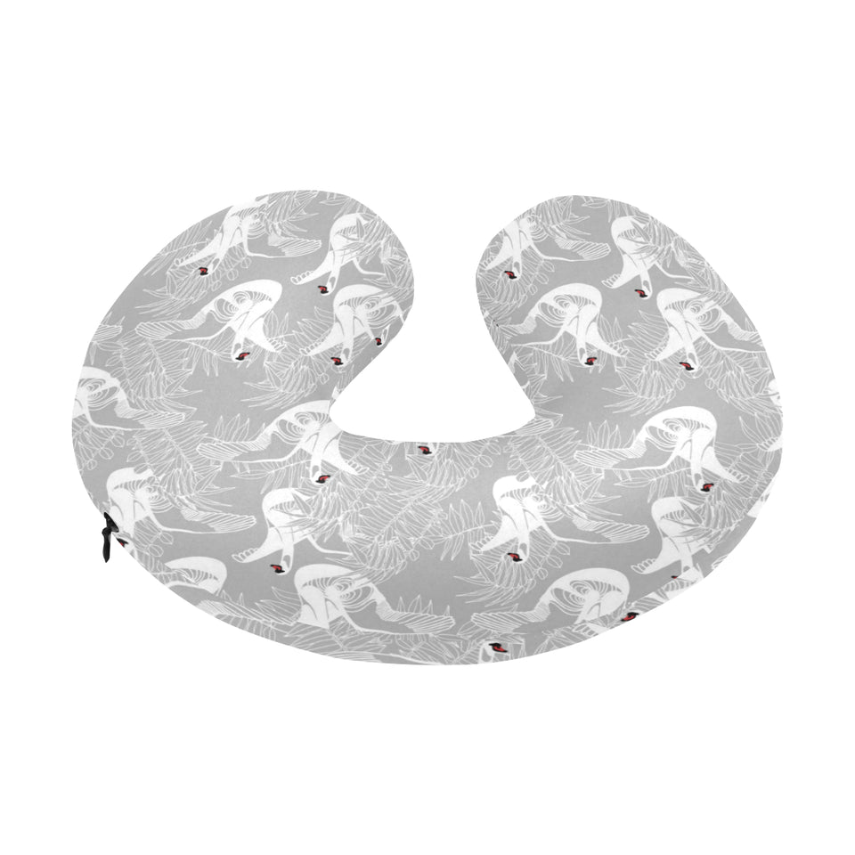 white swan gray background U-Shaped Travel Neck Pillow