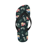 Cute sloths sleeping christmas ball santa hat patt Unisex Flip Flops