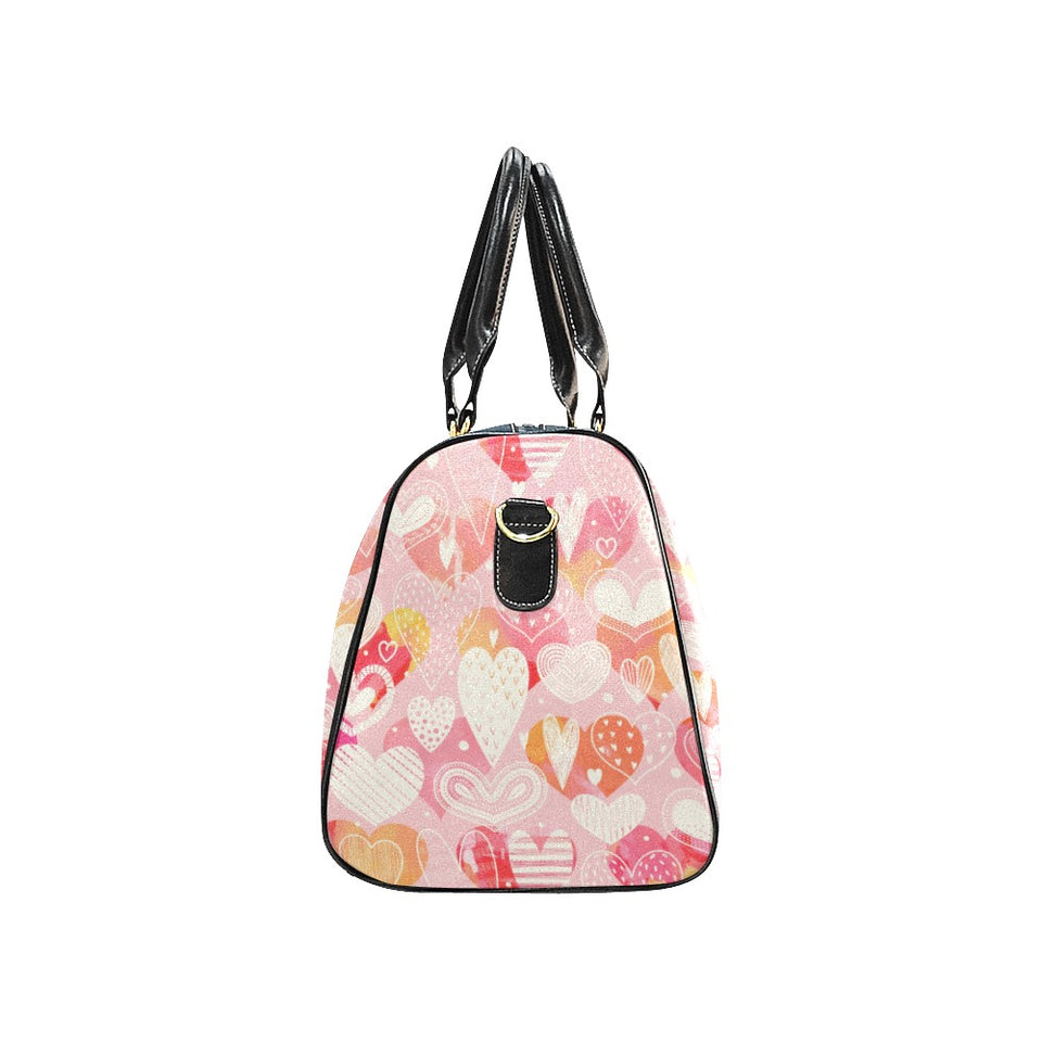Hand drawn heart design pattern Travel Bag