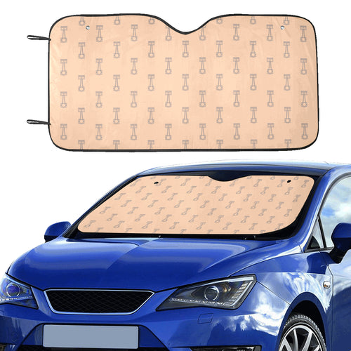 Engine Piston Cream Background Pattern Print Desig Car Sun Shade