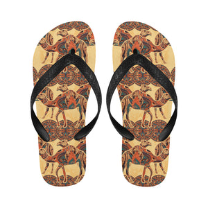 Camel polynesian tribal design pattern Unisex Flip Flops