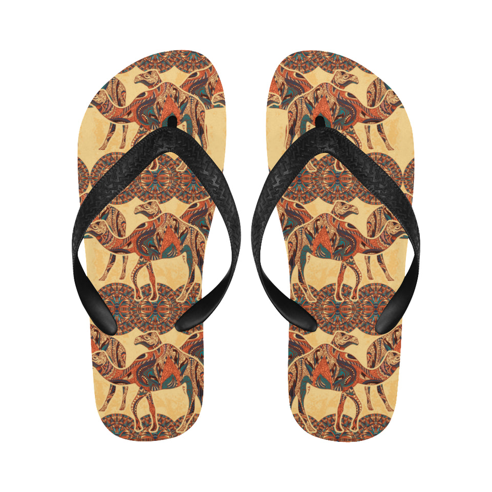 Camel polynesian tribal design pattern Unisex Flip Flops
