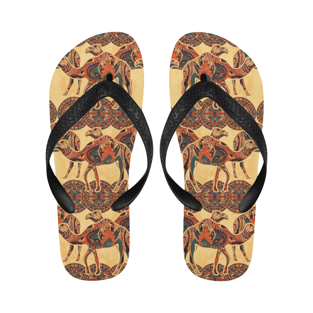Camel polynesian tribal design pattern Unisex Flip Flops