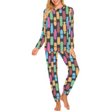 Skate Board Pattern Print Design 02 Women's All Over Print Pajama Set