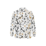 Anchors Rudders pattern Men's Long Sleeve Polo Shirt