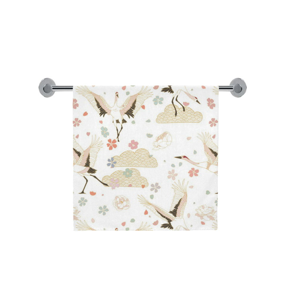 Beautiful Japanese cranes pattern Bath Towel