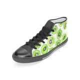 Watercolor kiwi pattern Women's High Top Canvas Shoes Black