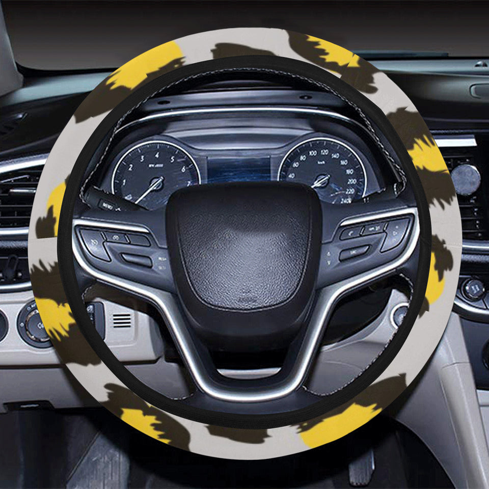 Gray Leopard print pattern Car Steering Wheel Cover