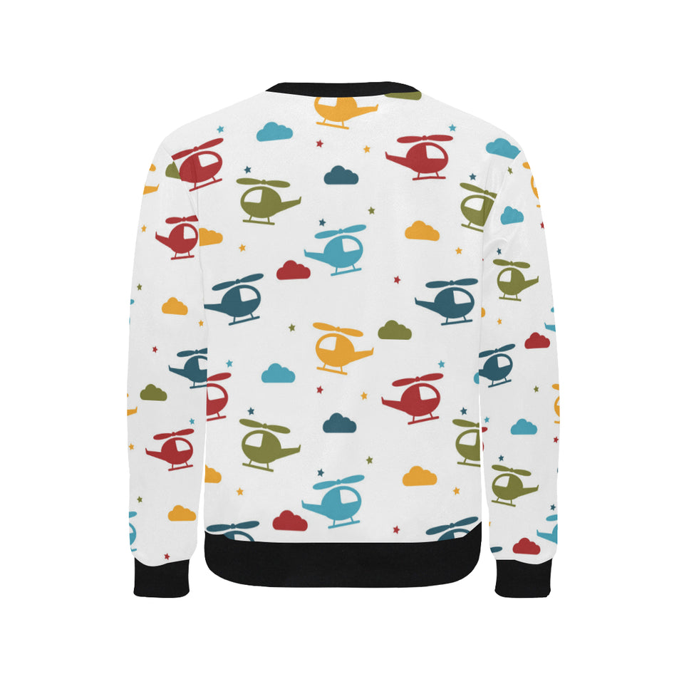 Colorful helicopter pattern Men's Crew Neck Sweatshirt