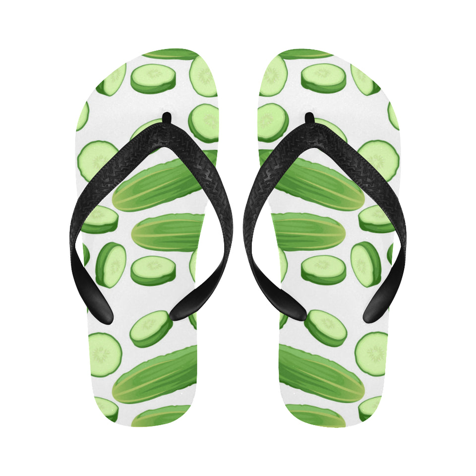 cucumber whole slices pattern Unisex Flip Flops