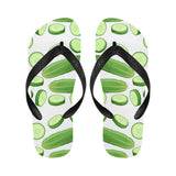 cucumber whole slices pattern Unisex Flip Flops