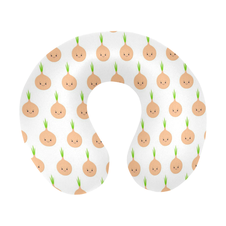cute onions smiling faces U-Shaped Travel Neck Pillow