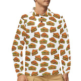 Sandwich Pattern Print Design 02 Men's Long Sleeve Polo Shirt