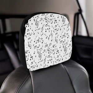 Music Notes Pattern Print Design 04 Car Headrest Cover