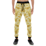 Saxophone cornet pattern yellow background Unisex Casual Sweatpants
