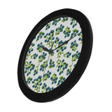 blueberry white background Elegant Black Wall Clock