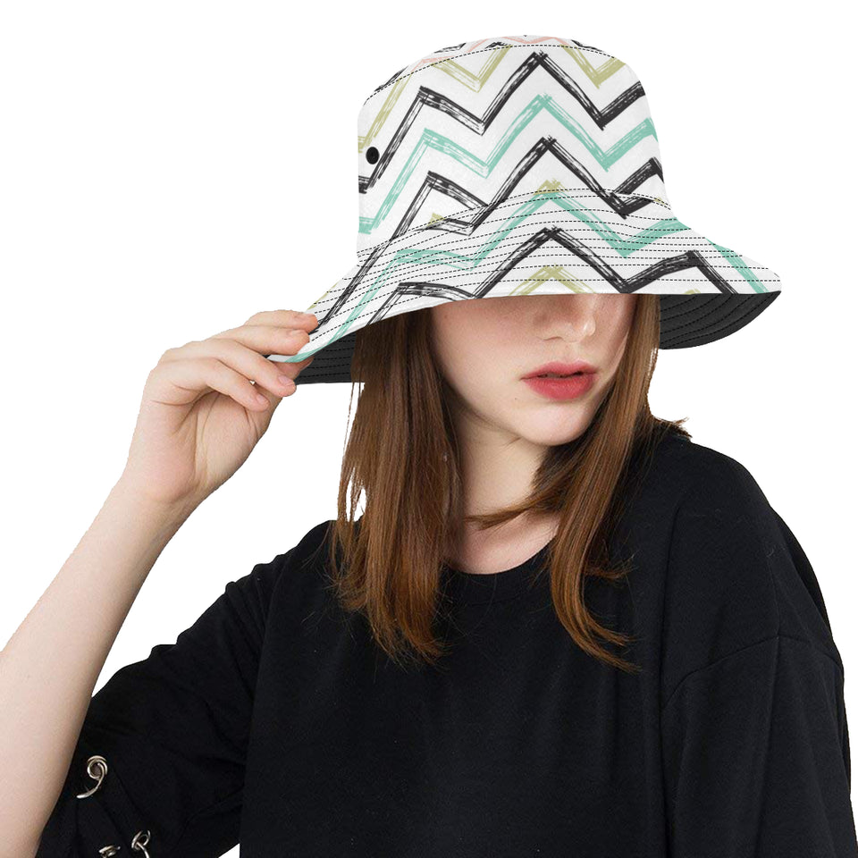 zigzag  chevron paint pattern Unisex Bucket Hat