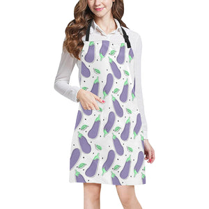 Eggplant Pattern Print Design 05 All Over Print Adjustable Apron