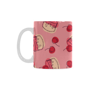 Cake cherry pattern Classical White Mug (Fulfilled In US)