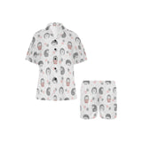 Hedgehog Pattern Print Design 02 Women's V-Neck Short Pajama Set