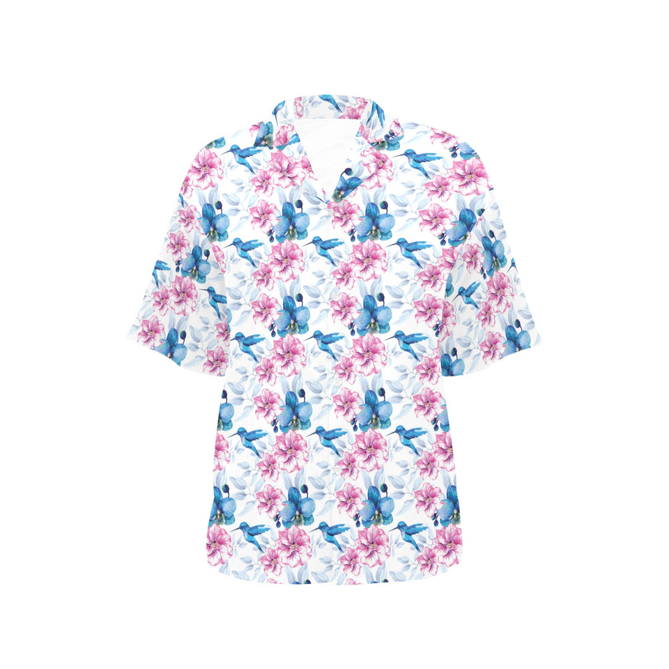 Hummingbird Pattern Print Design 02 Women's All Over Print Hawaiian Shirt