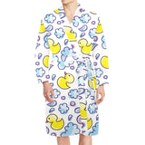 Duck Pattern Print Design 01 Men's Long Sleeve Belted Night Robe