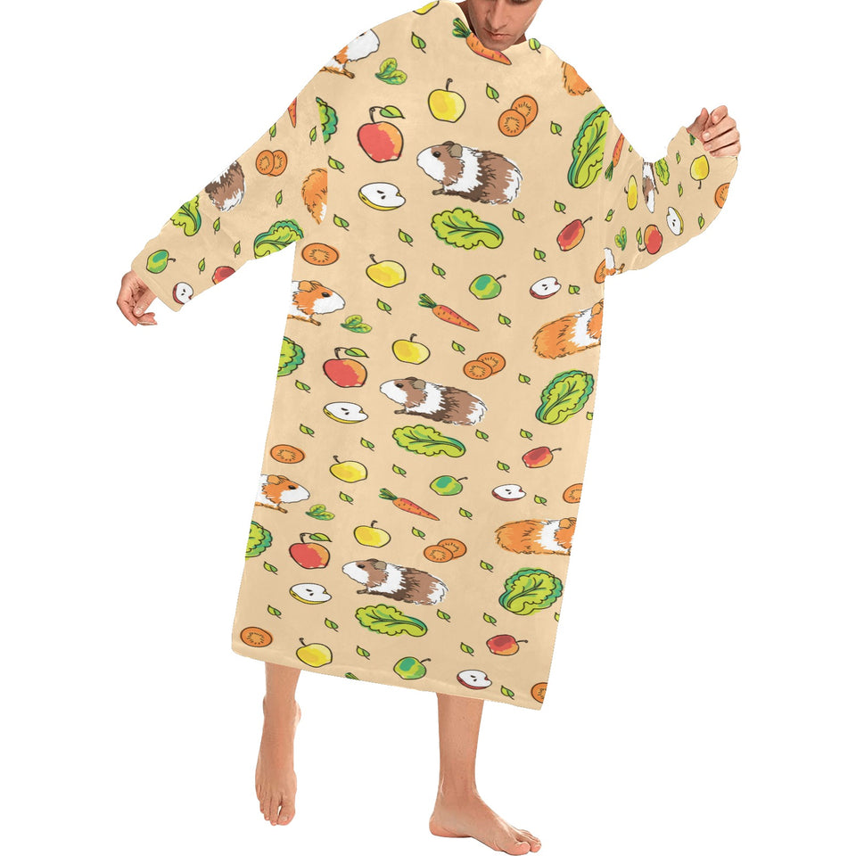 Guinea Pig Pattern Print Design 05 Blanket Robe with Sleeves