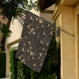 Gold peacock feather pattern House Flag Garden Flag