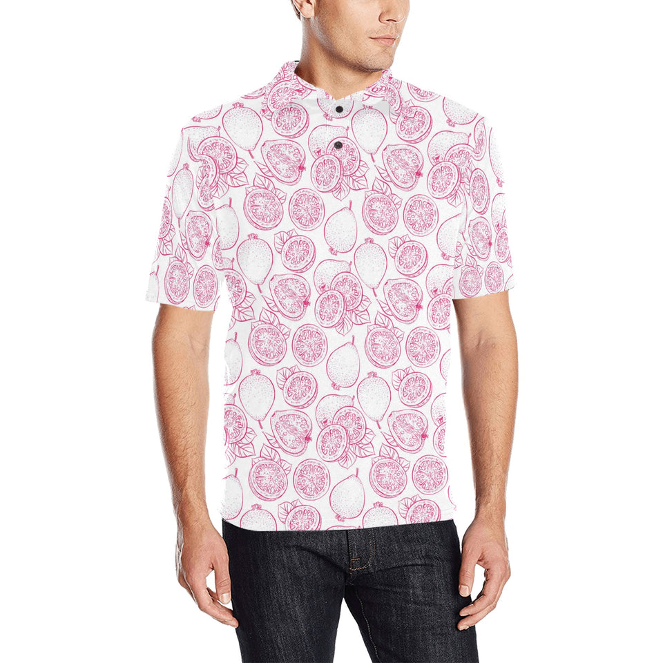 Sketch guava pattern Men's All Over Print Polo Shirt