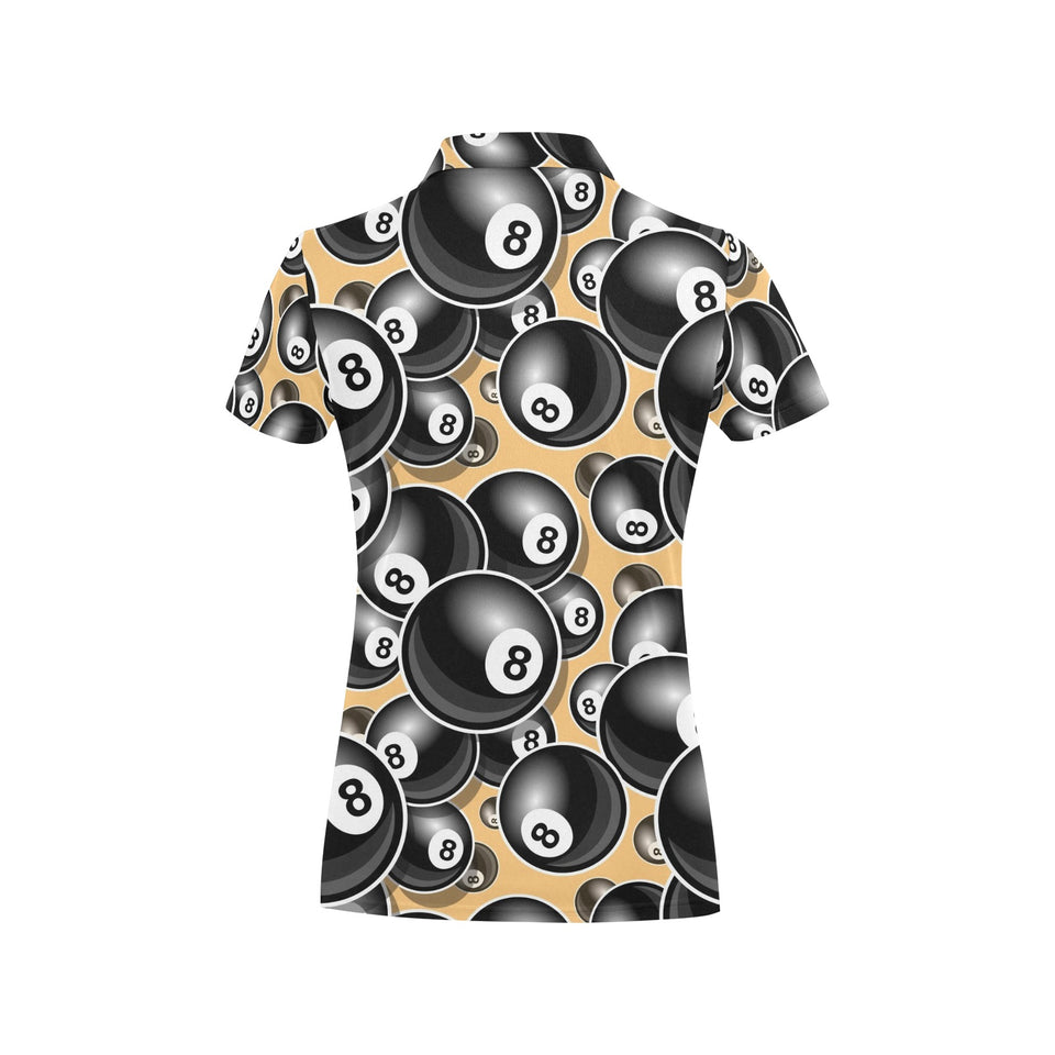 Billiard Ball Pattern Print Design 04 Women's All Over Print Polo Shirt