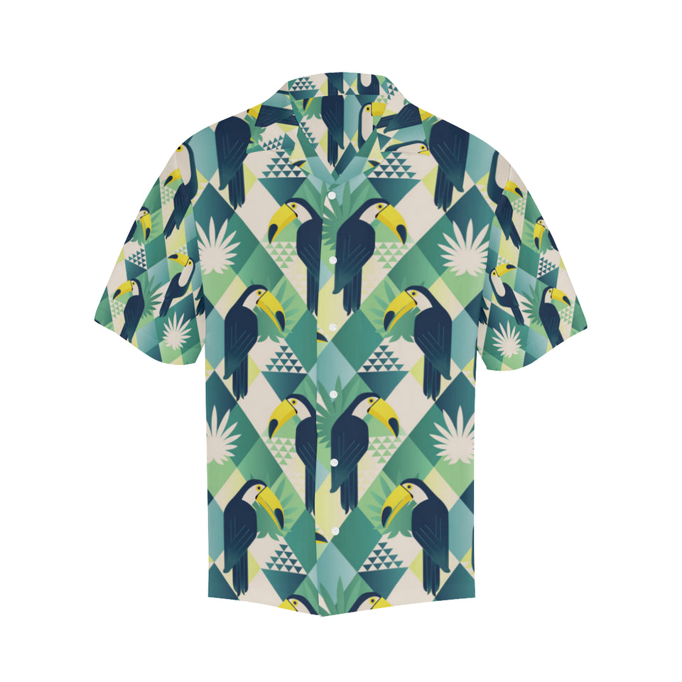 Toucan tropical leaves design pattern Men's All Over Print Hawaiian Shirt
