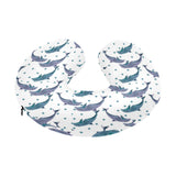 Dolphins pattern dotted background U-Shaped Travel Neck Pillow