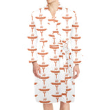 Sausage Pattern Print Design 05 Men's Long Sleeve Belted Night Robe