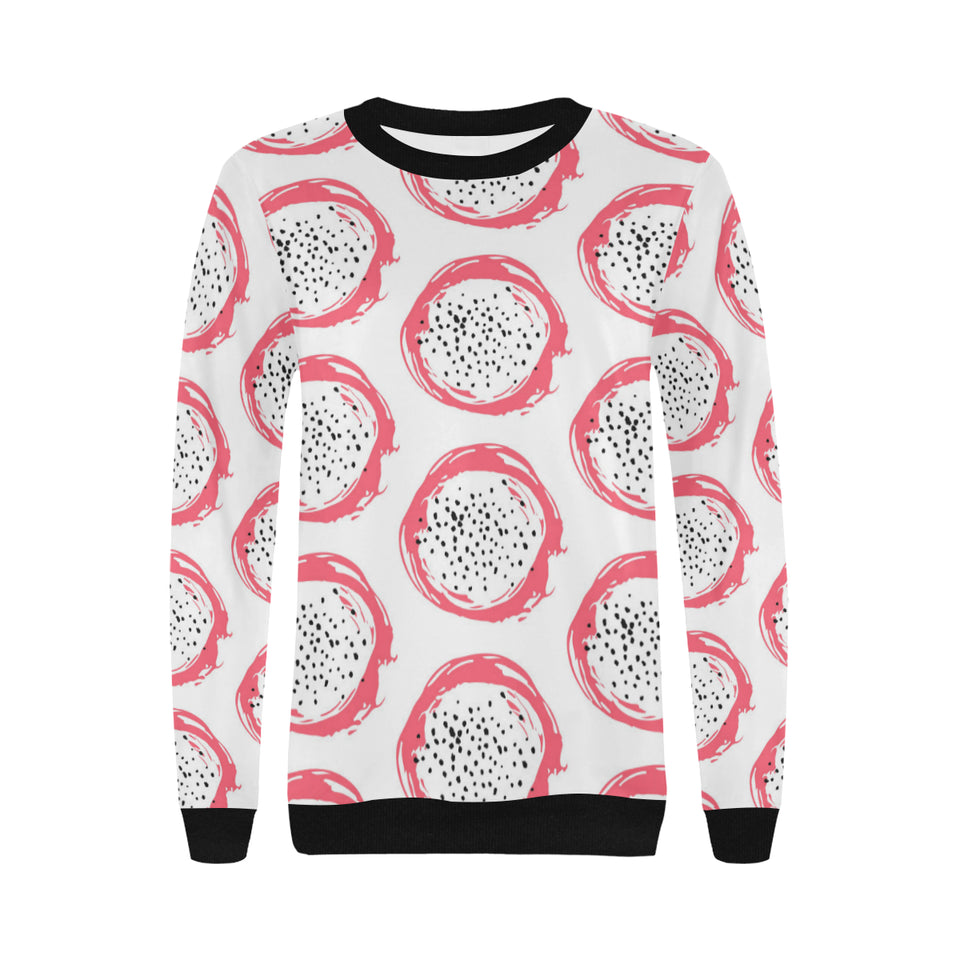 Hand drawn dragon fruit Women's Crew Neck Sweatshirt