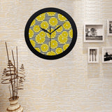 slice of lemon design pattern Elegant Black Wall Clock