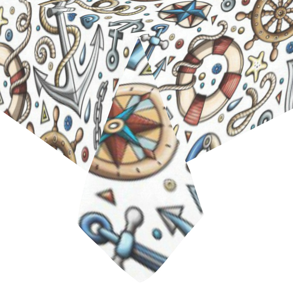 Cute nautical steering wheel anchor pattern Tablecloth