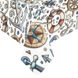 Cute nautical steering wheel anchor pattern Tablecloth