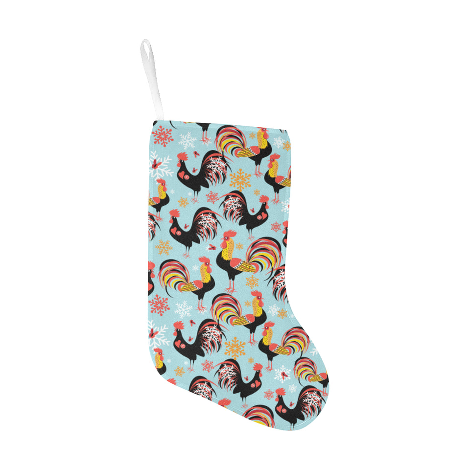 Rooster chicken cock snowfalke Christmas Stocking