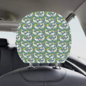 Pelican Pattern Print Design 04 Car Headrest Cover