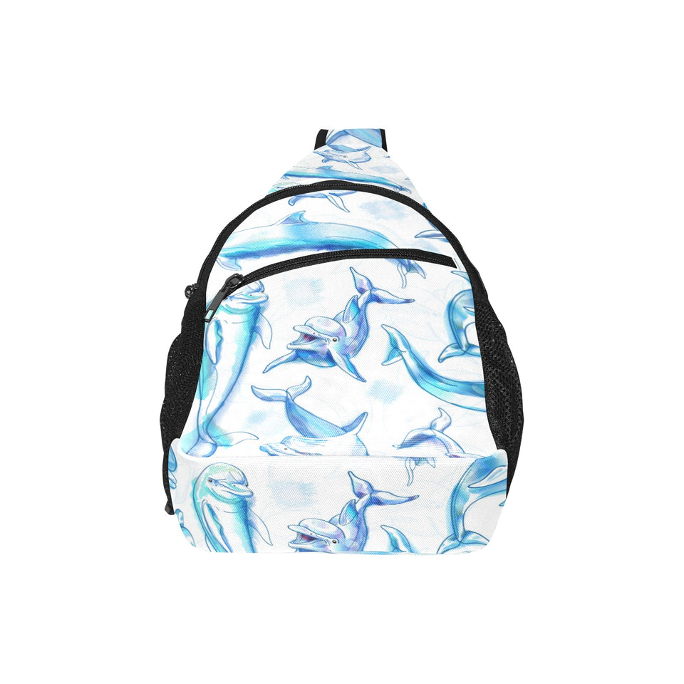 Watercolor dolphin pattern All Over Print Chest Bag