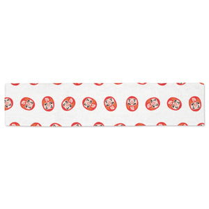 Daruma japanese wooden doll pattern Table Runner