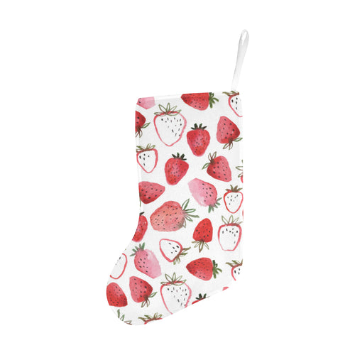 watercolor hand drawn beautiful strawberry pattern Christmas Stocking