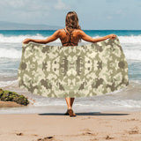 Light Green camouflage pattern Beach Towel