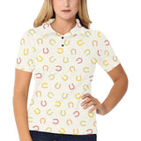 Horseshoes Pattern Print Design 02 Women's All Over Print Polo Shirt